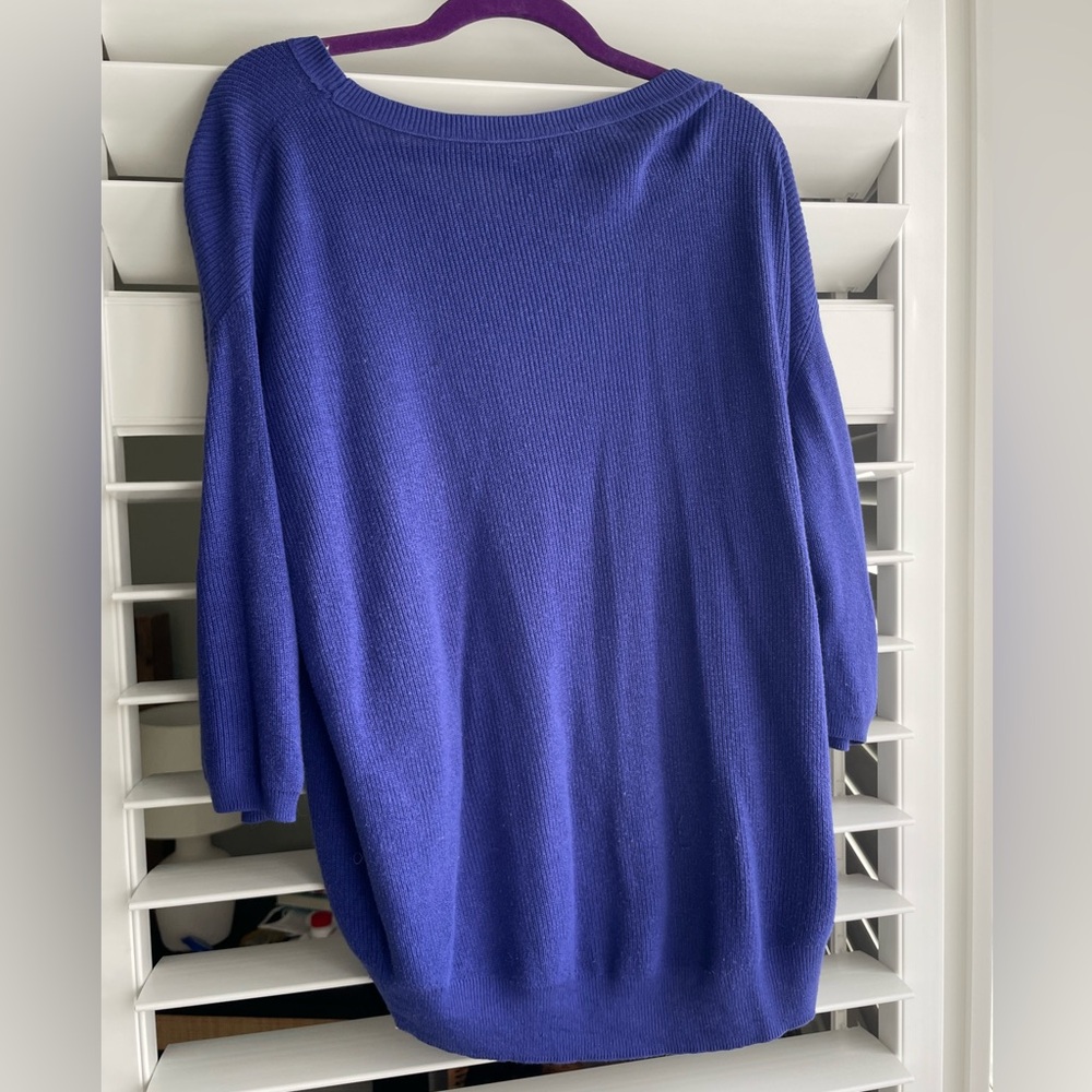 Wilfred Cobalt Blue Cotton / Silk / Cashmere Sweater - Picture 2 of 4